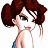 Pixelated cartoon-style buddy icon featuring a woman with brown hair in buns and green text on dark green background.