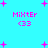 Pixelated cyan background with pink text and star shapes, displaying 'MiXtEr' above '<33' in four repeated positions.