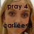 Pixelated close-up of a person with light brown hair, overlaid with black text reading 'pray 4' above and 'earliee-3' below.
