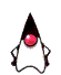 Animated character with black conical hat, pink circular eye, white body, and dark brown limbs in various poses against gray background.
