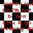 Red text on a black-and-white checkered background repeats phrases like 'sorrow/pis', 'no i'm not', and 'stfu & go' in multiple