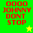 Green and yellow pixelated background with red text reading 'OOOO JOHNNY DONT STOP' and a small star icon in the corner.