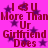A static image with a bright pink background featuring repeated dark purple stars and red text reading "I ♡ U More Than Ur Girlfriend Does" in a pixelated font.