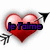 A pixelated red heart with a black arrow piercing through it, overlaid with purple text reading "Je Pains" on a white background.