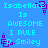 Blue background with cyan text reading "Isabella Is AWESOME I RULE D. Smiley" and purple square-shaped icons, repeated in a pattern