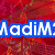 A four- of pixelated icons with text overlays: red floral background with 'LadiM', pink 'Loves' over black heart outline, colorful ice cream scoops with 'Smiles', and a blank gray