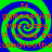 Four identical spiral patterns with green and blue swirls, overlaid with red text reading "If gymnastics was easy it would beit would be calledfootballedfootbo" on a green background.