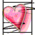 A static contact sheet showing two frames of a pink heart-shaped icon with gradient shading and subtle pixelation, enclosed in a black grid-like border on a white background.