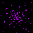 Purple pixel clusters scatter across a black background with a gray rectangle in the bottom right corner.