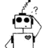 Pixelated black-and-white icon of a robot with a heart on its chest, hand raised to head with question mark above, next to text labels 'Lynsey', 'Paige', 'Kenz', 'moby', 'Tim', '4 ever' in blocky font.