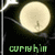 Pixelated icon shows a large pale moon with faint tree silhouette against dark background, green text below reads 'curtain' on black field.