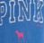 Static pixelated icon with blue background featuring large white text and a small pink shape at the bottom center.