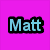 Pixelated text "Matt" appears in multiple color variations across a of colored backgrounds with partial text fragments visible