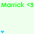 Green text "Marrick <3" repeats across three above blue heart stacks on a light background