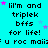 Cyan background with repeated text 'lil'm and triplek bffs for life!' in black pixelated font, interspersed with pink and light blue stars.