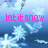 Pixelated blue background with falling snowflakes and pink text reading 'let it snow' in the top-left corner.