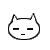 Four pixelated cat head icons arranged in a , each with closed eyes and varying mouth shapes or sleep symbols