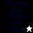 Pixelated text reads "DaYmMdAt ThAnG wAs UgLy!" with a white star on black background and a black star on light background.