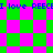 A pixelated image with alternating green and pink diamond-shaped , featuring repeated blue text reading "I love REECI" across the top and bottom edges