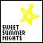 Yellow snowflake icon with 'SWEET SUMMER NIGHTS' text in black and gray, displayed in a of showing color variations