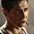 Animated sequence showing a character's face transitioning from profile to front view with a cigarette, followed by a flame animation and text.