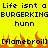 A static pixel art image with yellow background, black text, and orange flame graphics at the bottom.
