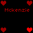 Pixelated red hearts and 'Mckenzie' text arranged in a pattern on black background