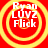 Red background with four yellow concentric circles, each containing white text reading "Ryan LOVZ Flick" in a pixelated font.