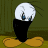 A 48x48 pixel animated contact sheet showing three sequential frames of a cartoon character with white head, black body, yellow feet, and blue eyes in various poses against a green background.