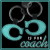 Pixelated icon with large cyan 'CD' letters, three gray circular rings above, and a small pixel cluster below on black background.