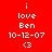 Red background with white pixelated text reading 'i love Ben 10-12-07 <3' repeated in a pattern, one instance partially cropped at bottom-left