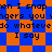 Blue and orange pixelated background with repeated text 'when I snap fingers you do whatever I say' in black block letters.