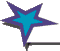 Five star-shaped icons with purple outlines and solid colored centers in blue, white, pink, green, and yellow arranged in two on a light gray background