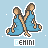 Pixel art of two figures in blue dresses seated back-to-back on a light blue background with white sparkles, labeled 'GEMINI' below.
