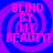 Four identical pixelated display 'BLIND BY MY BEAUTY!' text over a blue and purple spiral background with no visible animation changes