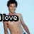 A shirtless person with dark hair stands against a light blue background, displaying text fragments