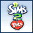 Animated sequence showing a Dalmatian dog's face with 'Sims 2 Pets' logo elements transitioning into the dog's head, then back to logo.