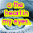 A pixelated eye with a heart-shaped pupil displays text in yellow and red over two , showing different phrases on the same background
