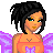Pixel art contact sheet showing a cartoon fairy character with purple wings and orange outfit across multiple frames, including full-body view and close-ups of torso and legs.