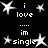 Black background with white pixelated text and star shapes arranged in a pattern, displaying phrases like "i love" and "im single"