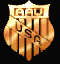 Animated sequence of golden shield-shaped icons with 'USA' text, showing rotation and partial visibility changes against black background.