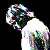 A pixelated collage of band members in performance poses with the word 'NIRVANA' displayed below.