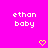 Pixelated text 'ethan baby' appears twice on a bright pink background with two yellow heart icons below.