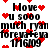 Pixelated text and red heart symbols on a white background, with repeated phrases and dates in black block letters.