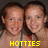 Two girls in matching tank tops smile in a with yellow text reading HOTTIES WITH THE BODIES