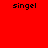 Red and white pixelated with repeated text "singel" in black, arranged across multiple overlapping rectangular sections