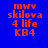 Blue background with orange text 'mww skilova 4 life KB4' arranged in four lines, with green rectangular overlays on the top and bottom