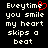 Pixelated text on black background with red heart symbol replacing 'e' in 'Everytime', two identical side-by-side versions of the phrase.