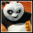 Animated contact sheet of a cartoon panda character with changing facial expressions across six frames, set against an orange background with visible yellow and red striped pattern on the right side.