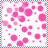 Pixelated pink and white patterned background with black text reading PRETTY IN PINK, featuring a blurred motion effect in the rightmost section.